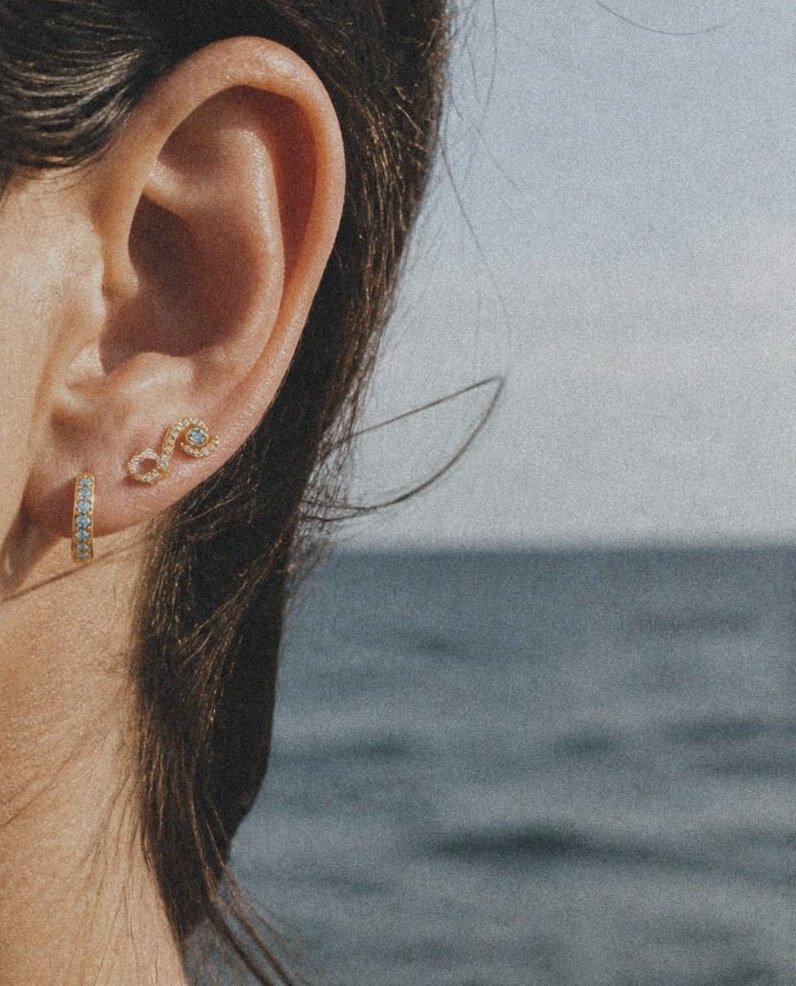 Mare Pavé Huggies, worn